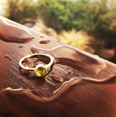 Jennifer Liang 14 KT Gold Green Peridot Stackable Gemstone Ring