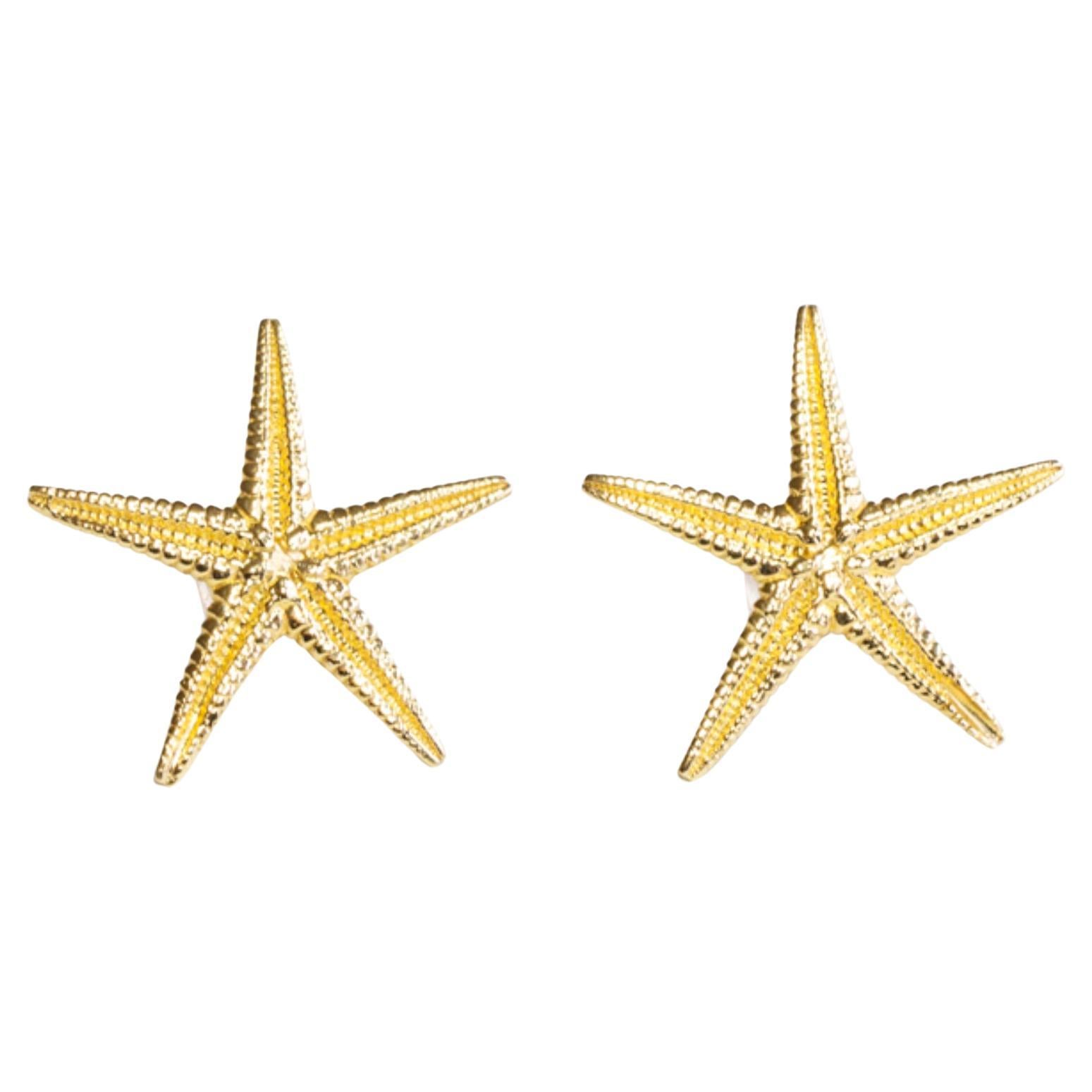 Jennifer Liang 14 KT Gold Large Sea Star Earrings
