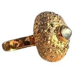 Jennifer Liang 14 KT Gold "Mini Mini" Sea Urchin Gemstone Ring with Blue Topaz
