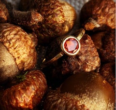 Jennifer Liang 14 KT Gold Red Spinel Stackable Gemstone Ring