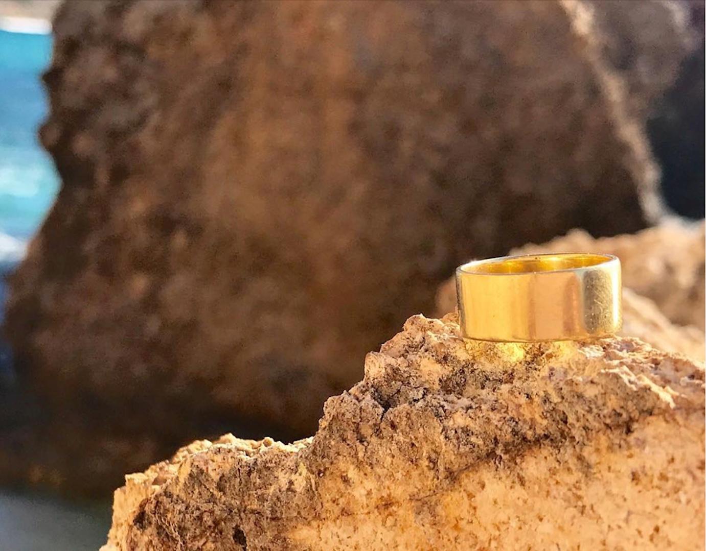 Ring band fabricated in 14kt yellow gold. 18kt gold available upon request. 