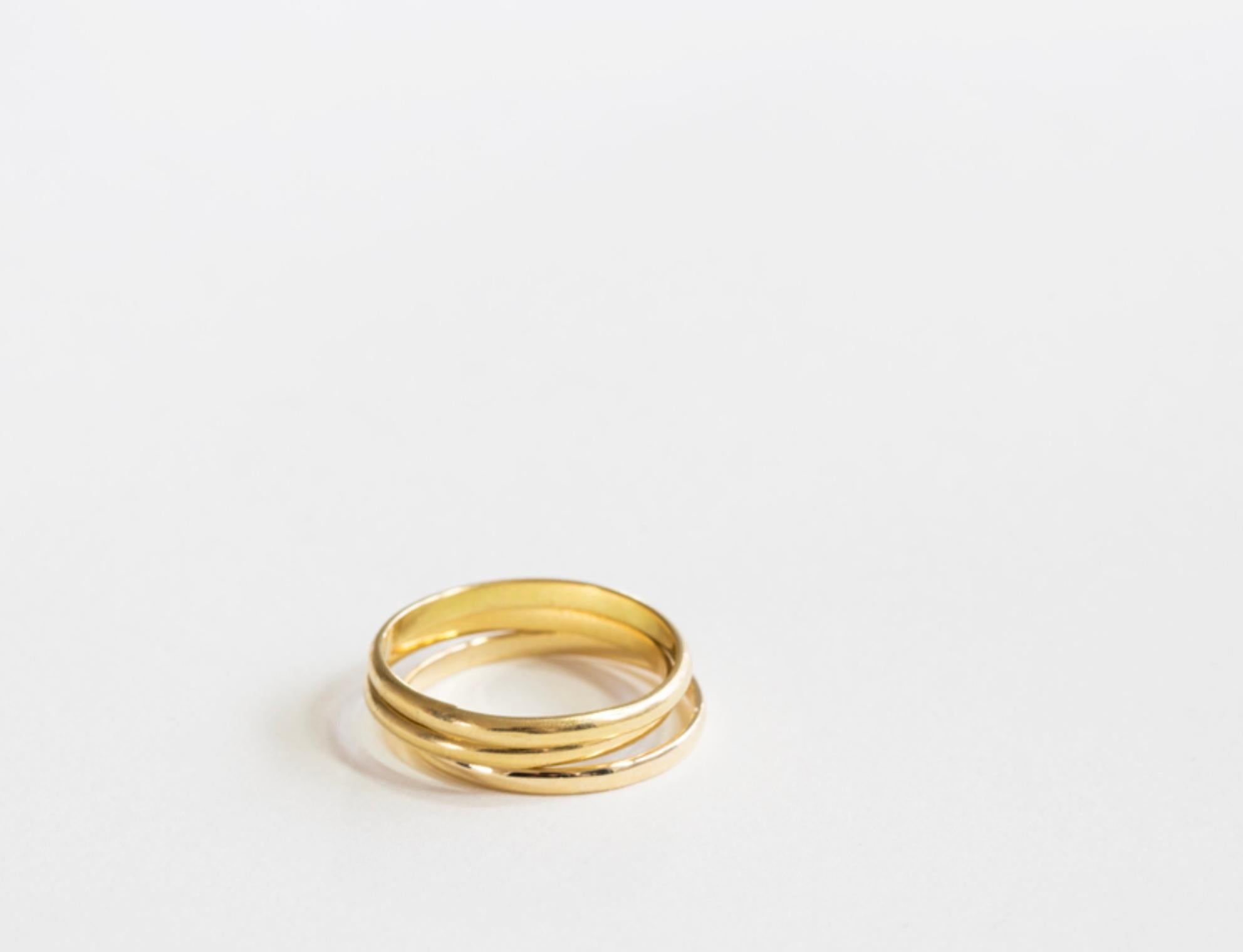 Single 2mm 14kt yellow gold band. 

Styling suggestions include stacking different 2mm bands and/or stacking with our stackable gemstone rings.

Feel free to contact us for styling assistance.