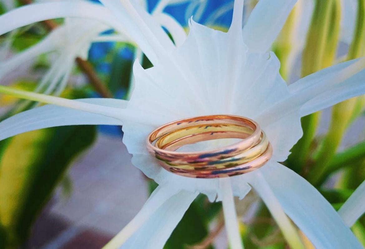 Jennifer Liang 14 KT Rose Gold Stackable Ring Band In New Condition For Sale In New York, NY