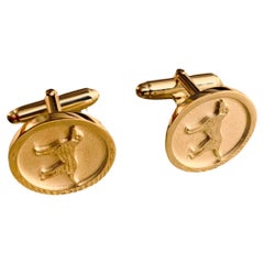Jennifer Liang 14 KT Yellow Gold Chinese Zodiac Dog Cufflinks