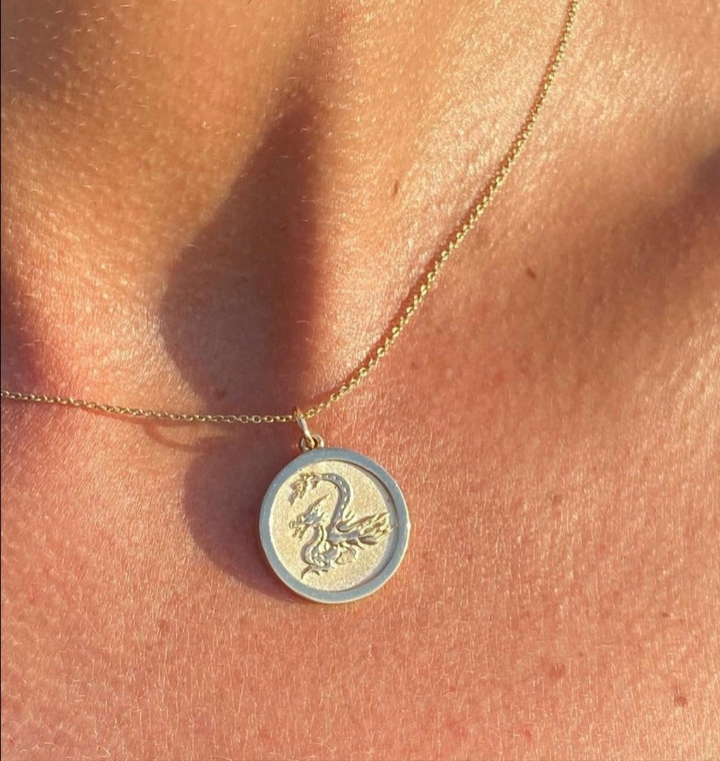 Jennifer Liang 14KT Yellow Gold Chinese Zodiac Dragon Medallion