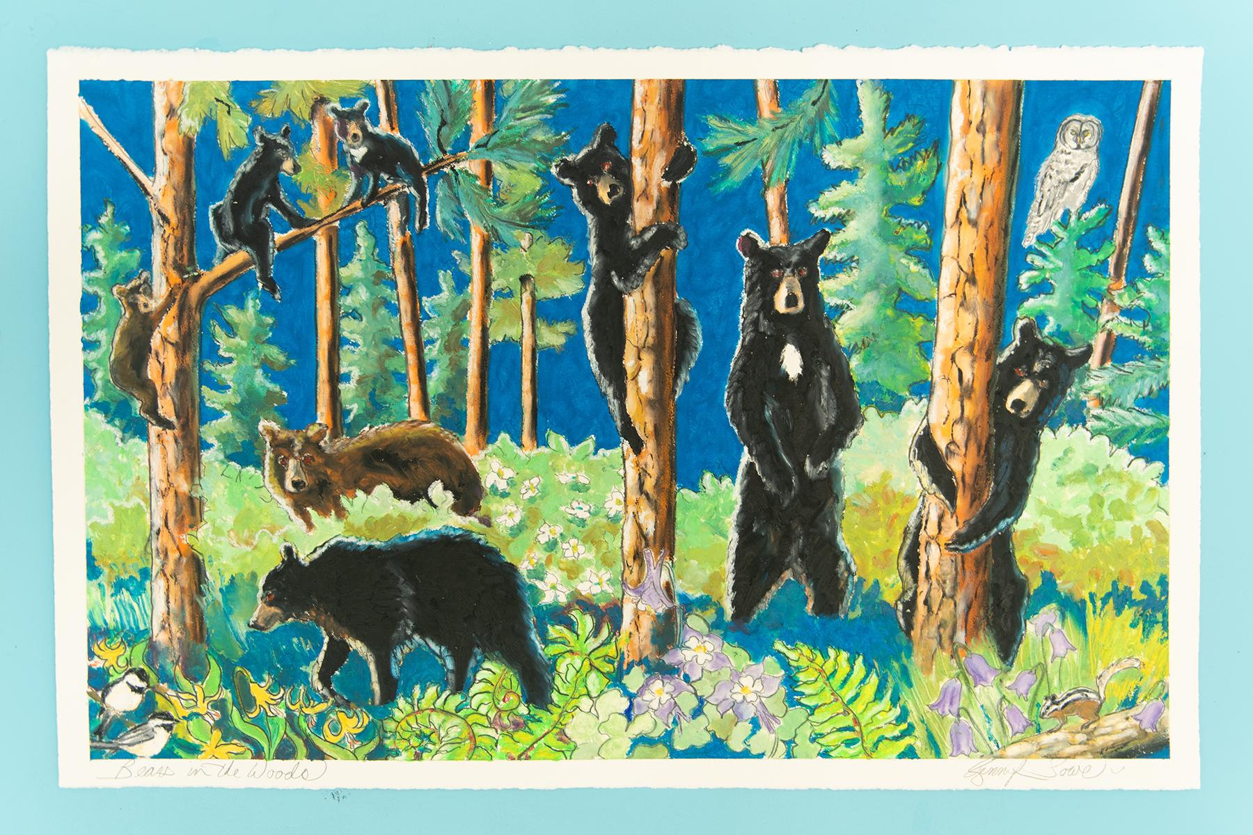 Jennifer Lowe Animal Art - Bears in the Woods