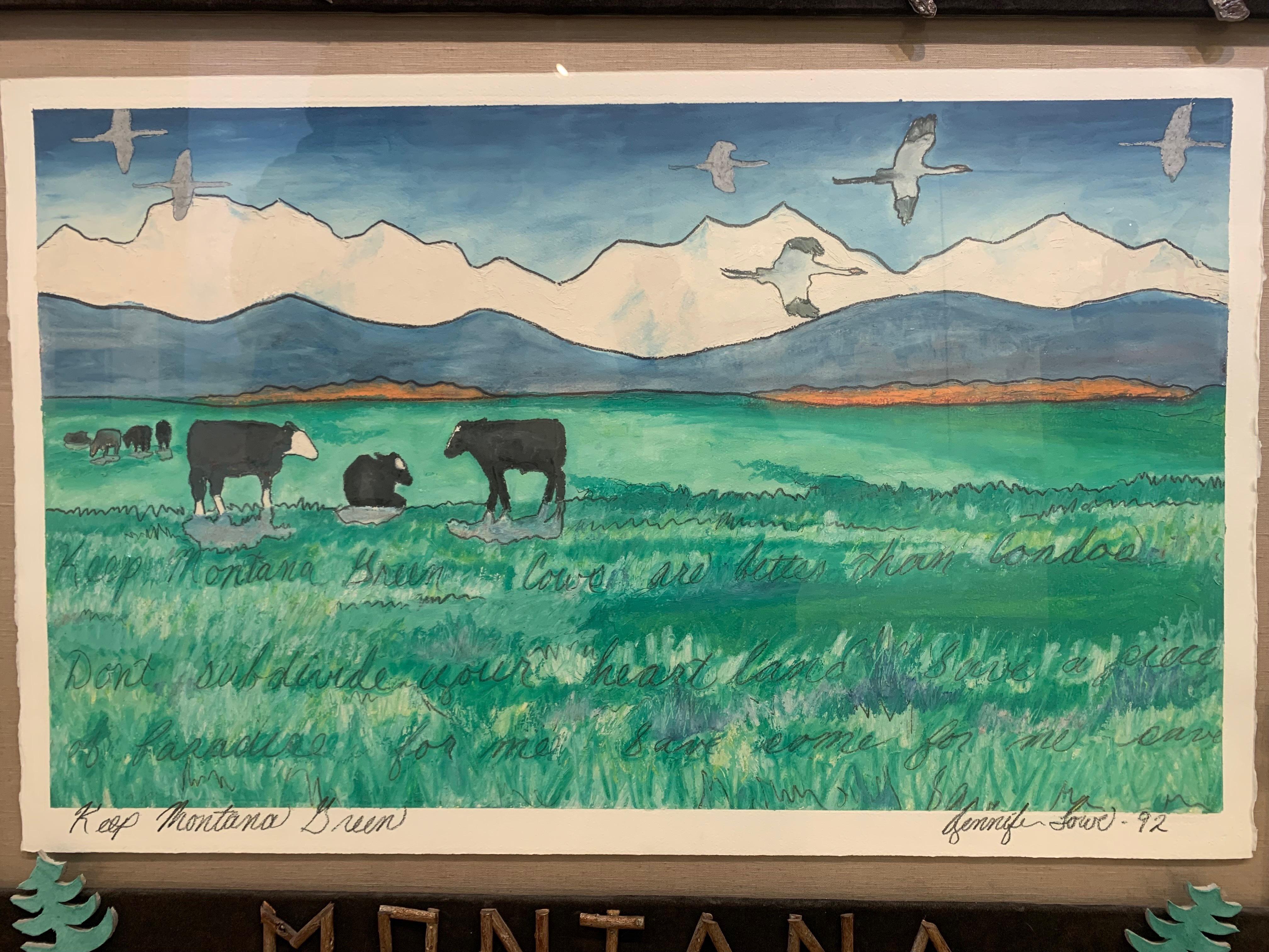 Keep Montana Green - Expressionist Painting by Jennifer Lowe
