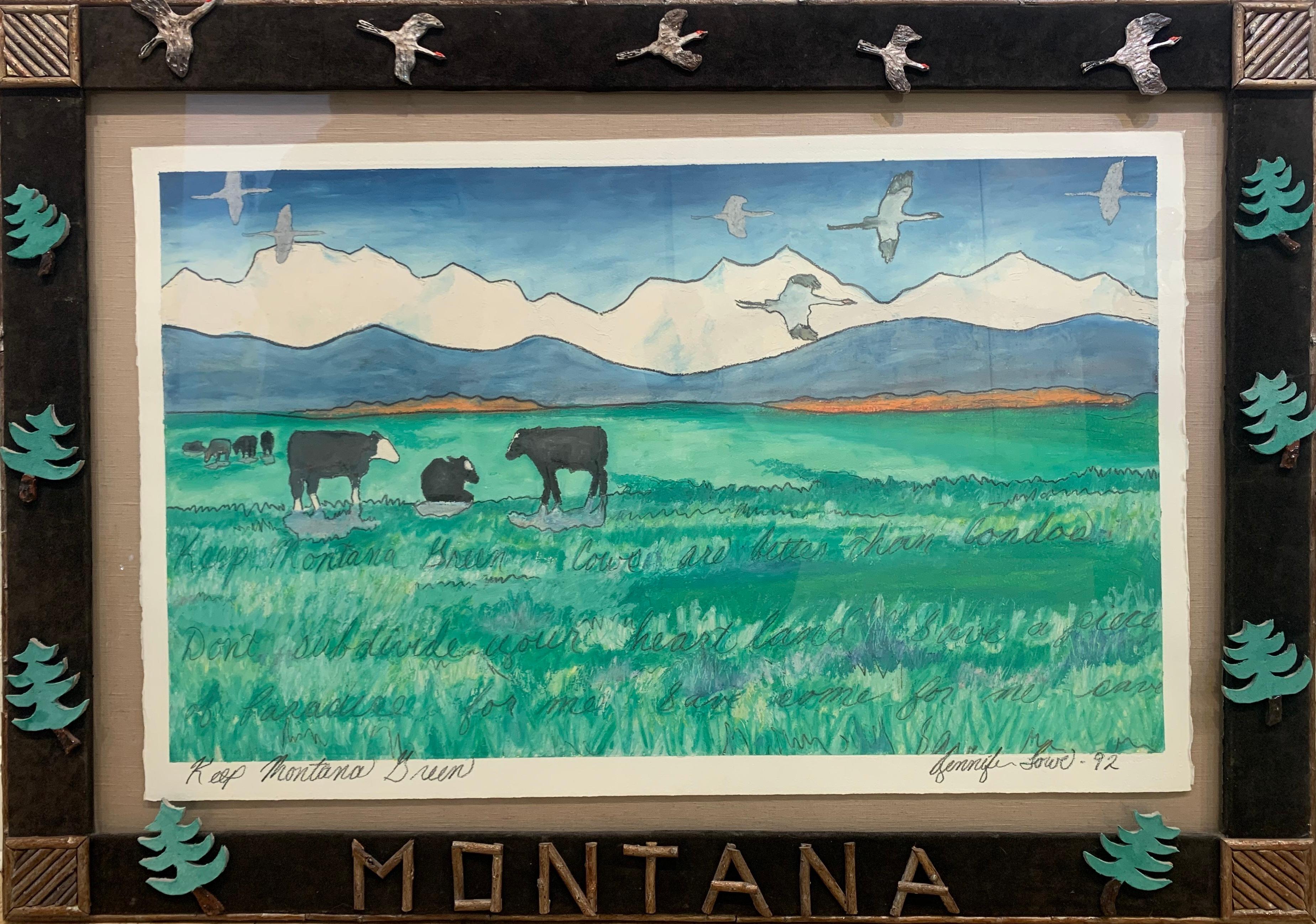 Jennifer Lowe Animal Painting - Keep Montana Green