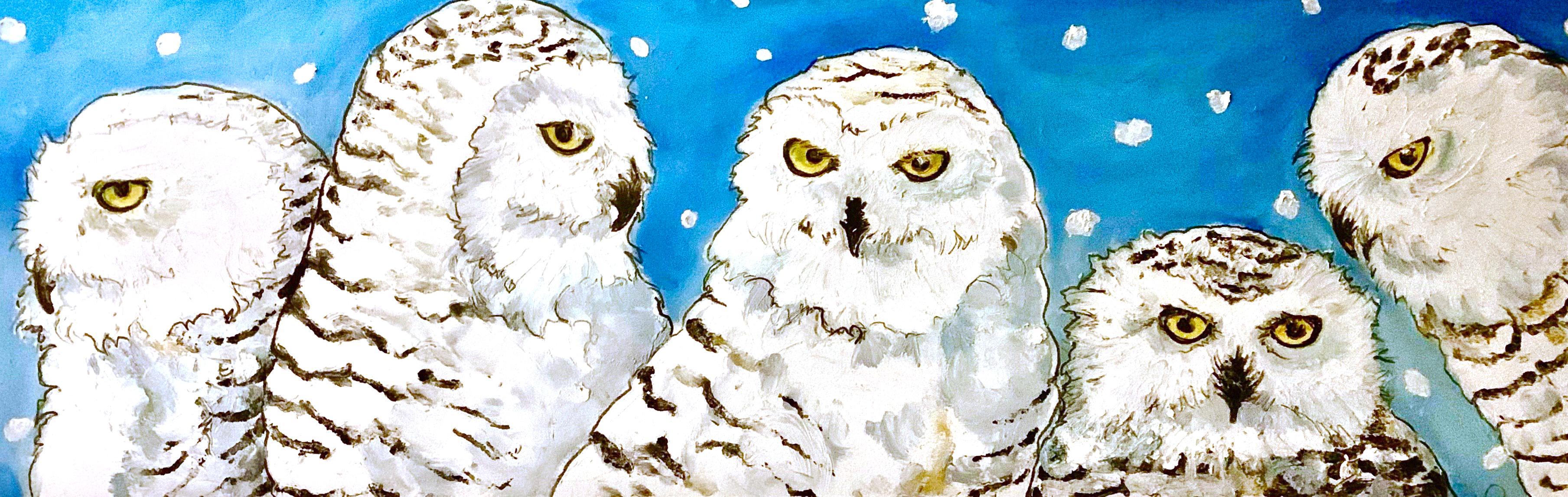 Jennifer Lowe Animal Painting - Snow Birds