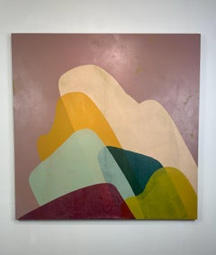"Hills 156", abstract painting by Jennifer McGregor (48x48"), 2023