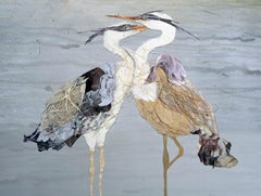"Hot Couture Herons" - collage, birds, photography
