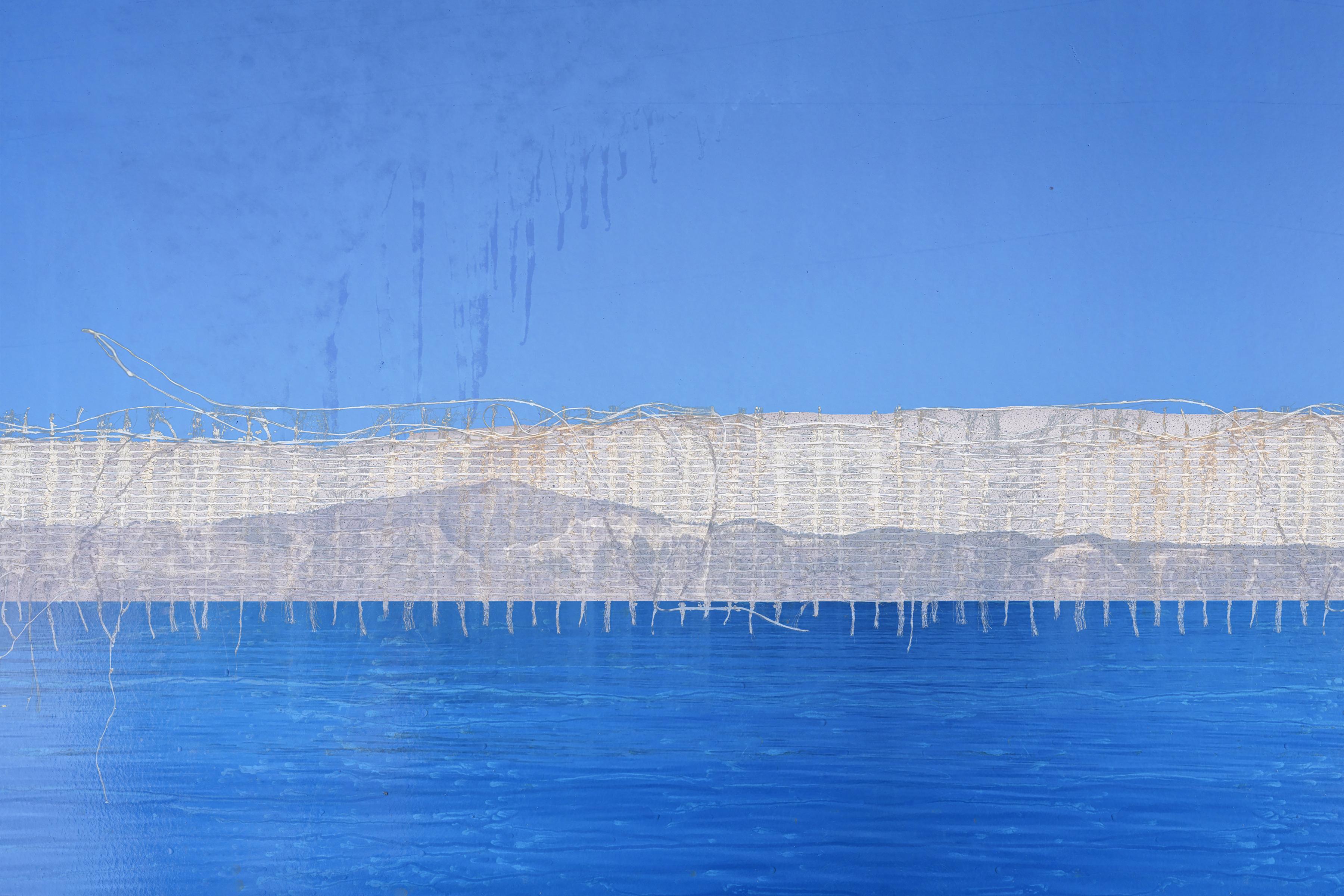 "Organic Landscapes: Crater Lake" - composite photo, landscape, abstract, blue