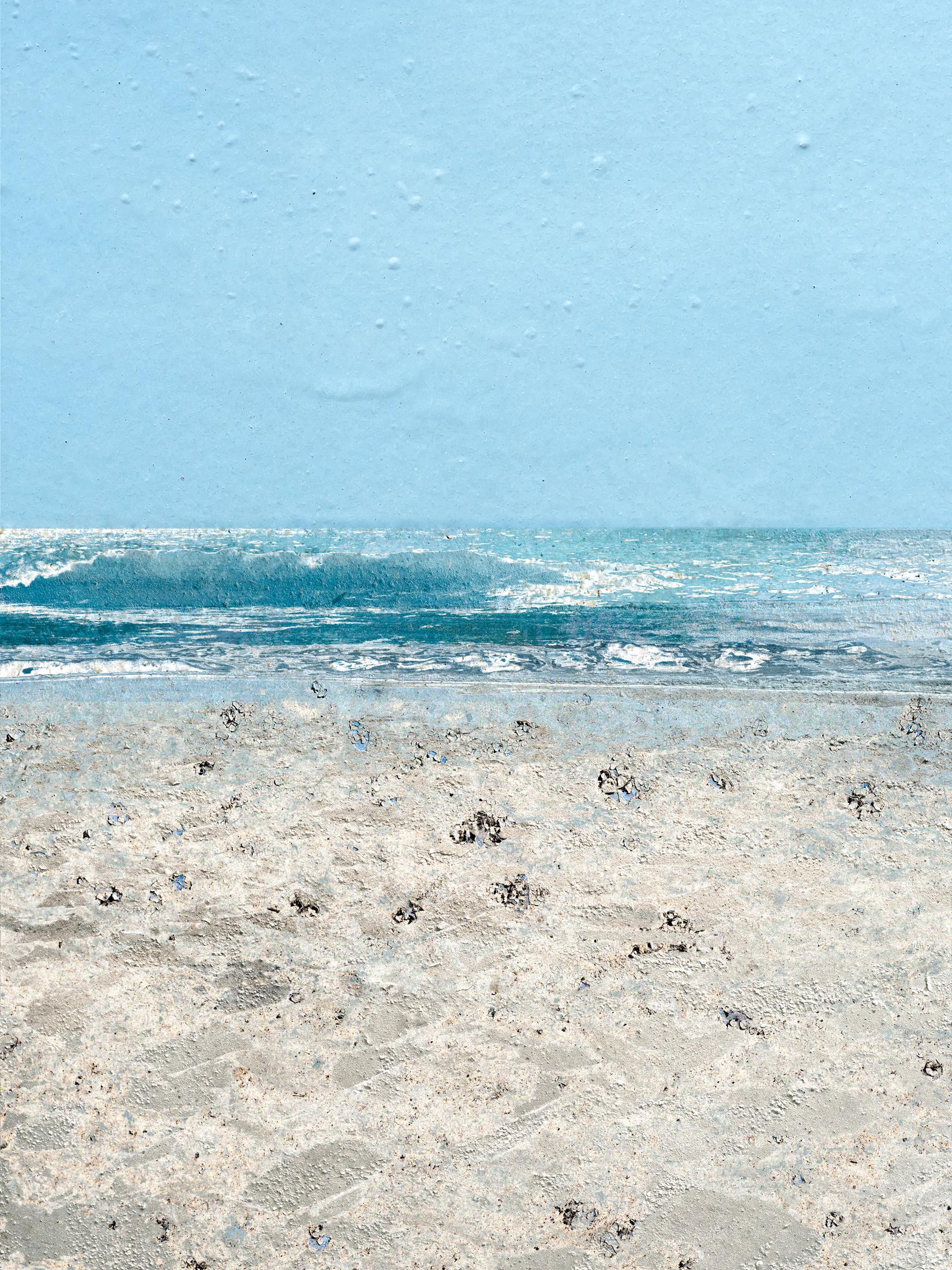 Jennifer McKinnon Landscape Photograph - Uncontained Consumption: Beach Bum - composite photo, beachscape, environmental