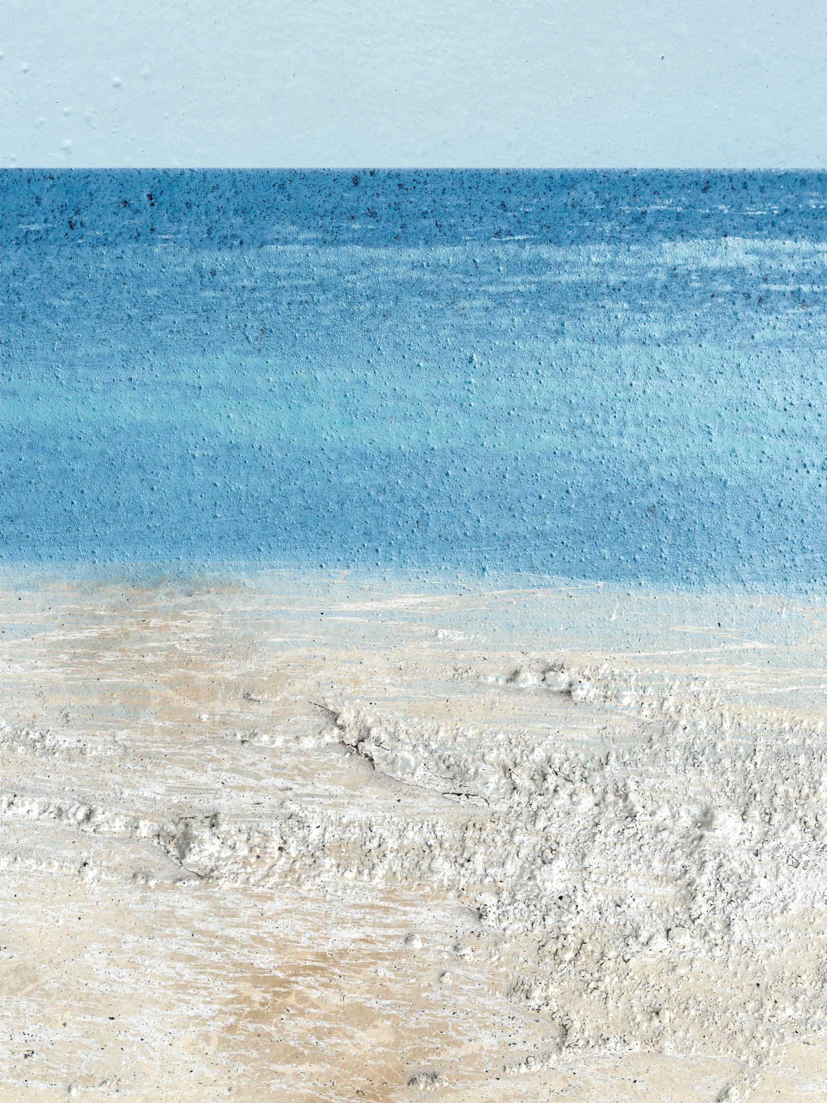Uncontained Consumption: Beach Milk Stones - composite photo, beachscape