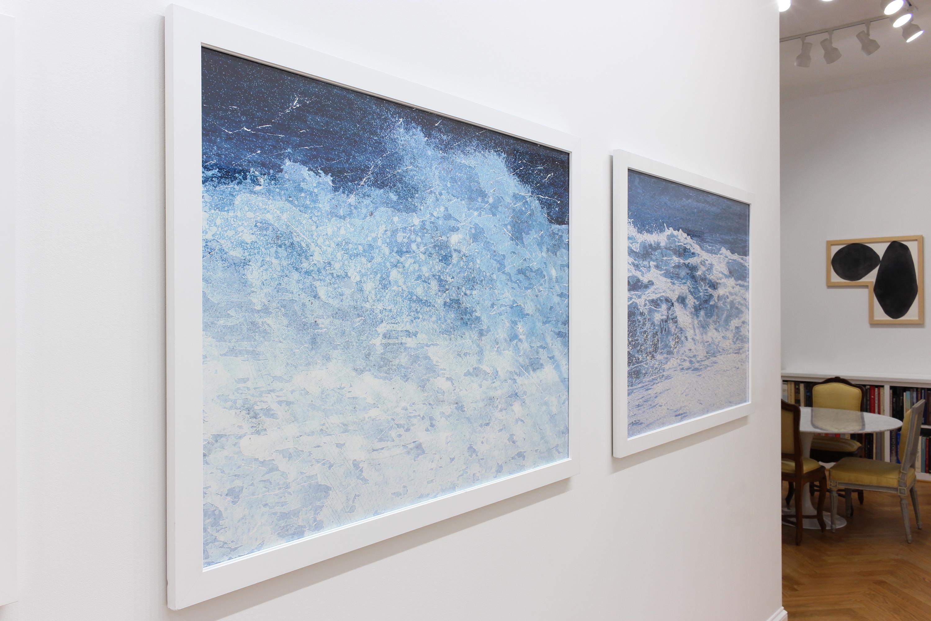 Uncontained Consumption: Sea Spray - composite photo, beachscape, landscape - Blue Abstract Photograph by Jennifer McKinnon