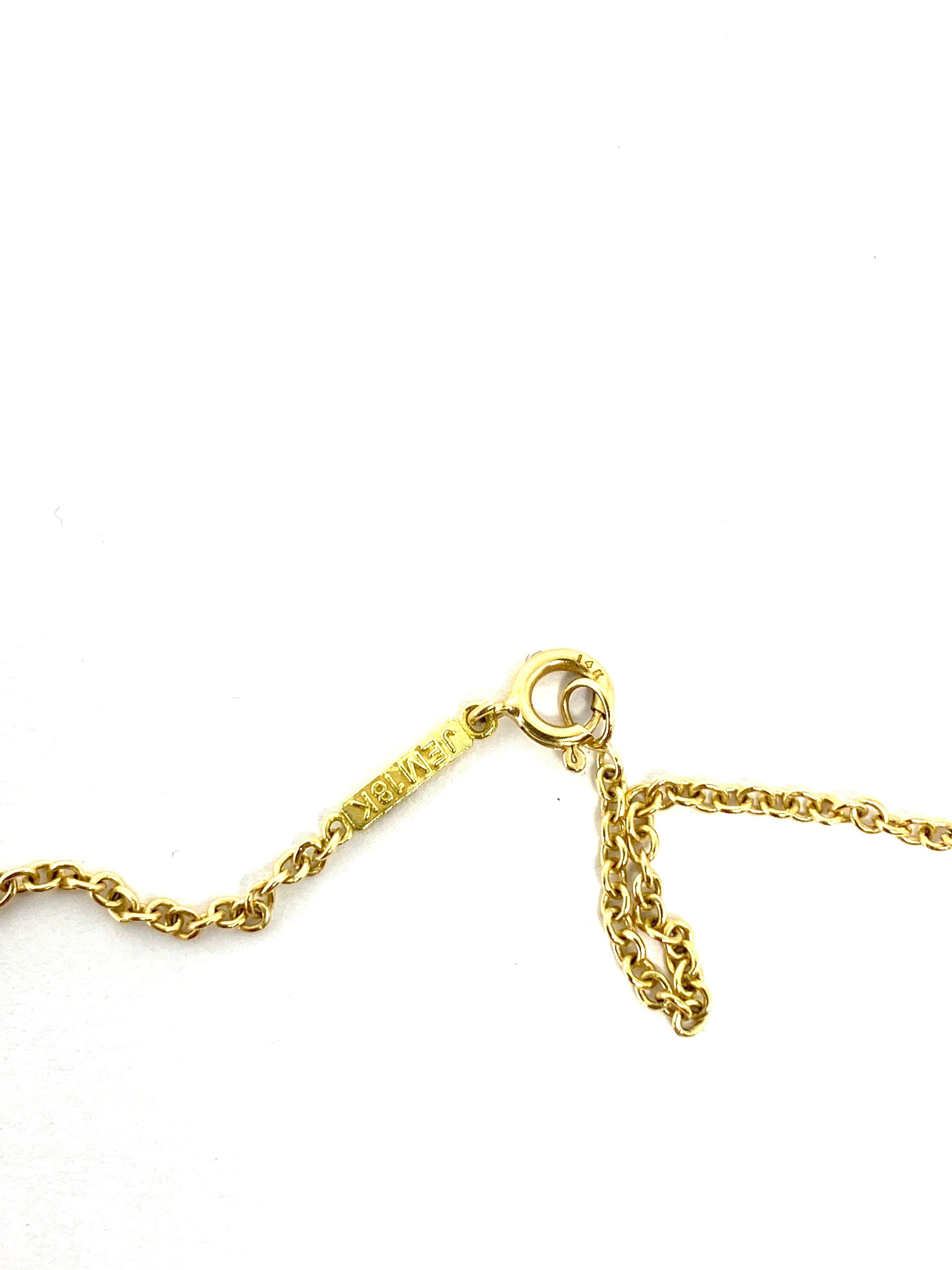 Jennifer Meyer 18K Yellow Gold and Diamond Triangle Necklace  1