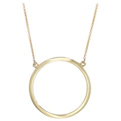 Jennifer Meyer Open Circle Necklace Estate 18 Karat Yellow Gold Chain Jewelry