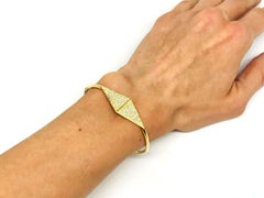 Jennifer Meyer Yellow Gold Diamond Wire Bangle Bracelet