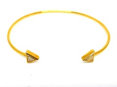 Jennifer Meyer Yellow Gold Diamond Wire Bangle Bracelet