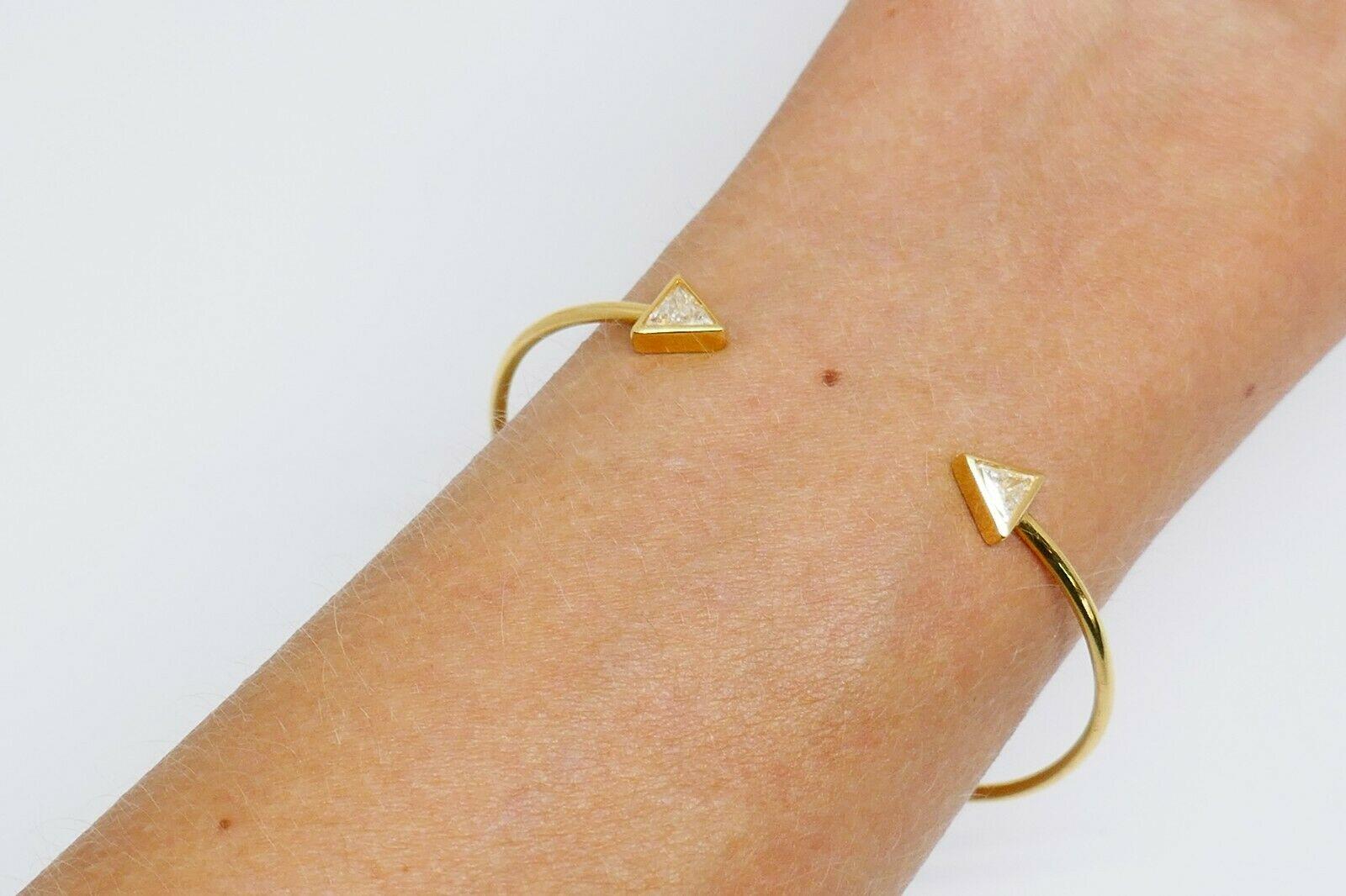 Women's Jennifer Meyer Yellow Gold Diamond Wire Bangle Bracelet
