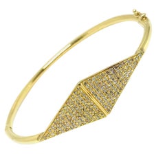 Jennifer Meyer Yellow Gold Diamond Wire Bangle Bracelet