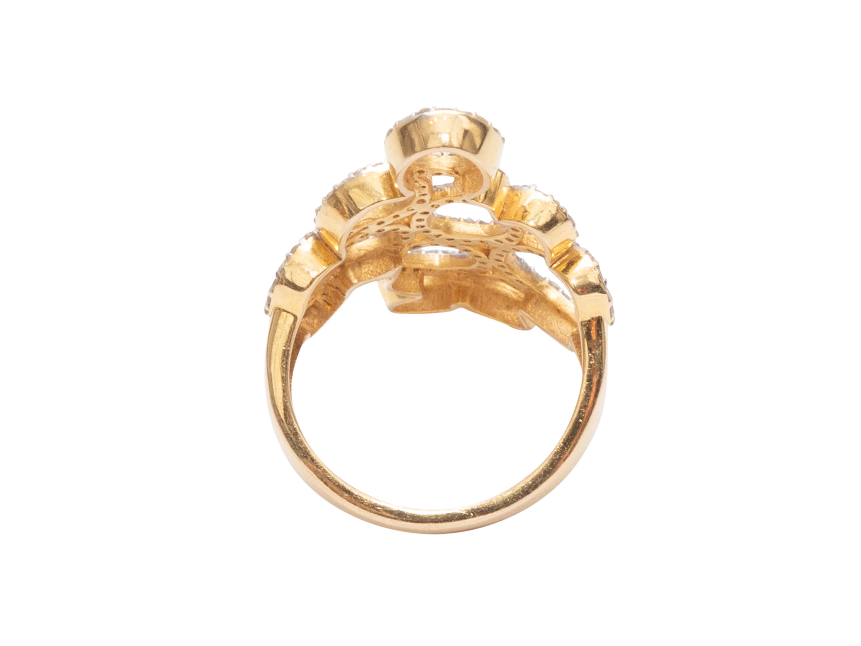 Jennifer Miller Gold Pave Diamond Circles Ring In Good Condition In New York, NY
