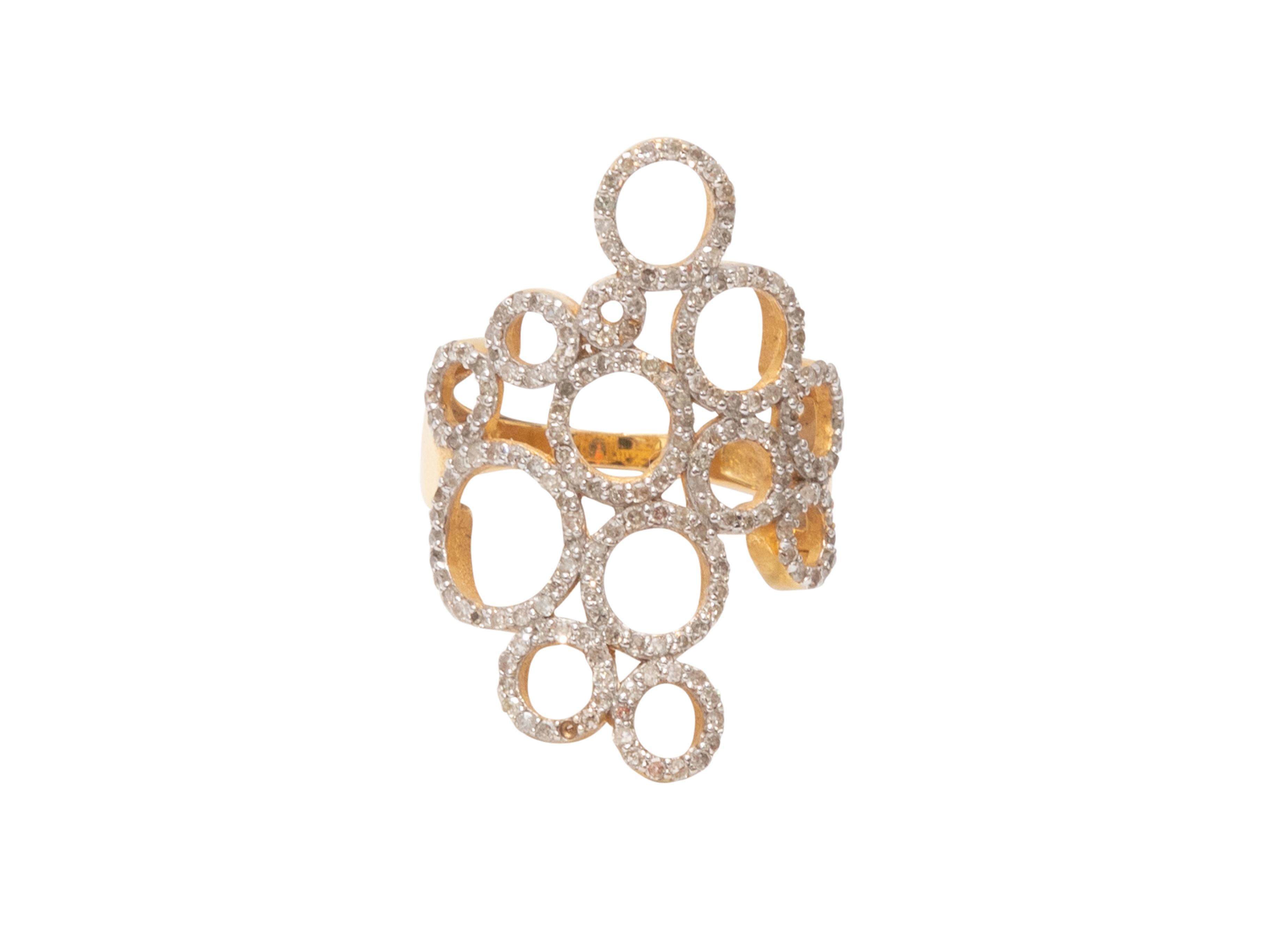 Women's or Men's Jennifer Miller Gold Pave Diamond Circles Ring