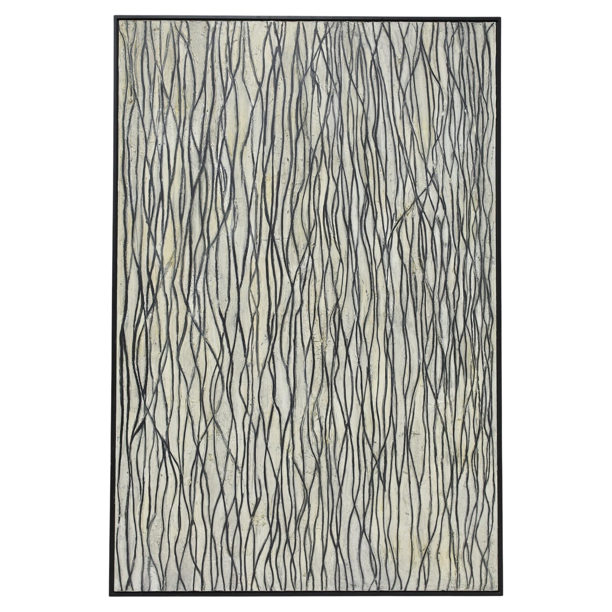 Jennifer Morla, "Synapse" 1997, Öl und Wachs, 84" x 56" im Angebot