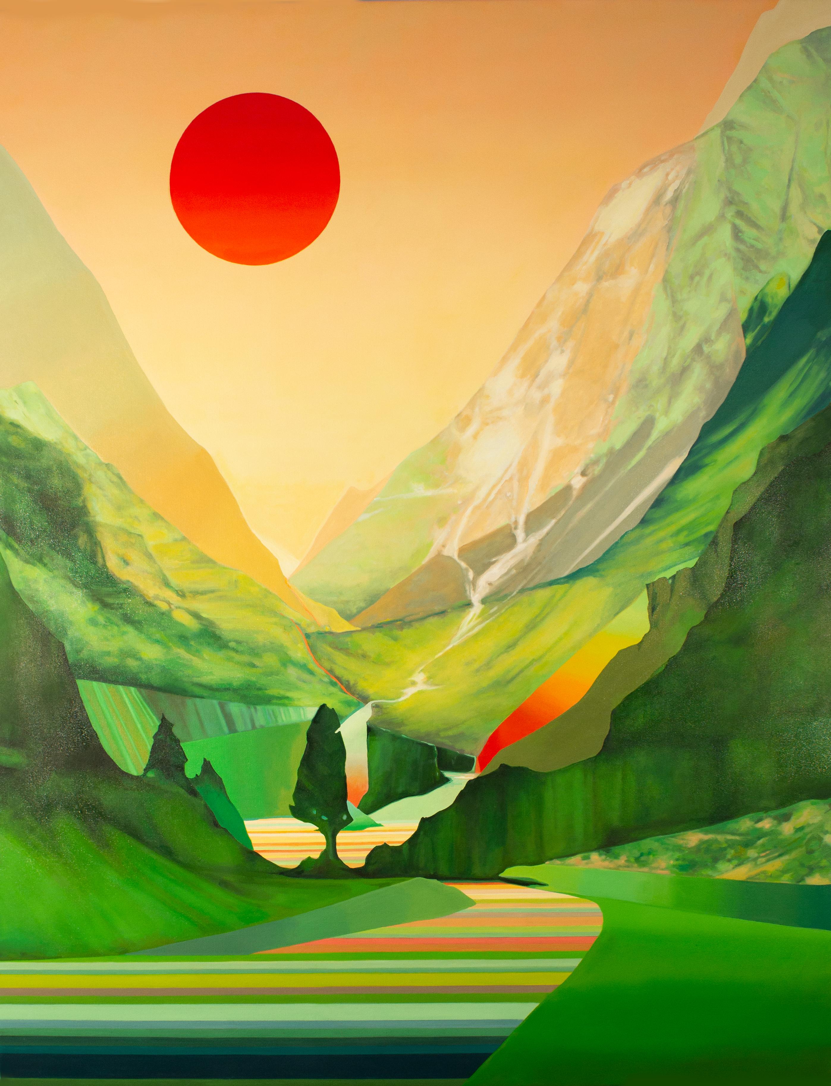 Jennifer Nehrbass Abstract Painting - Jade Canyon