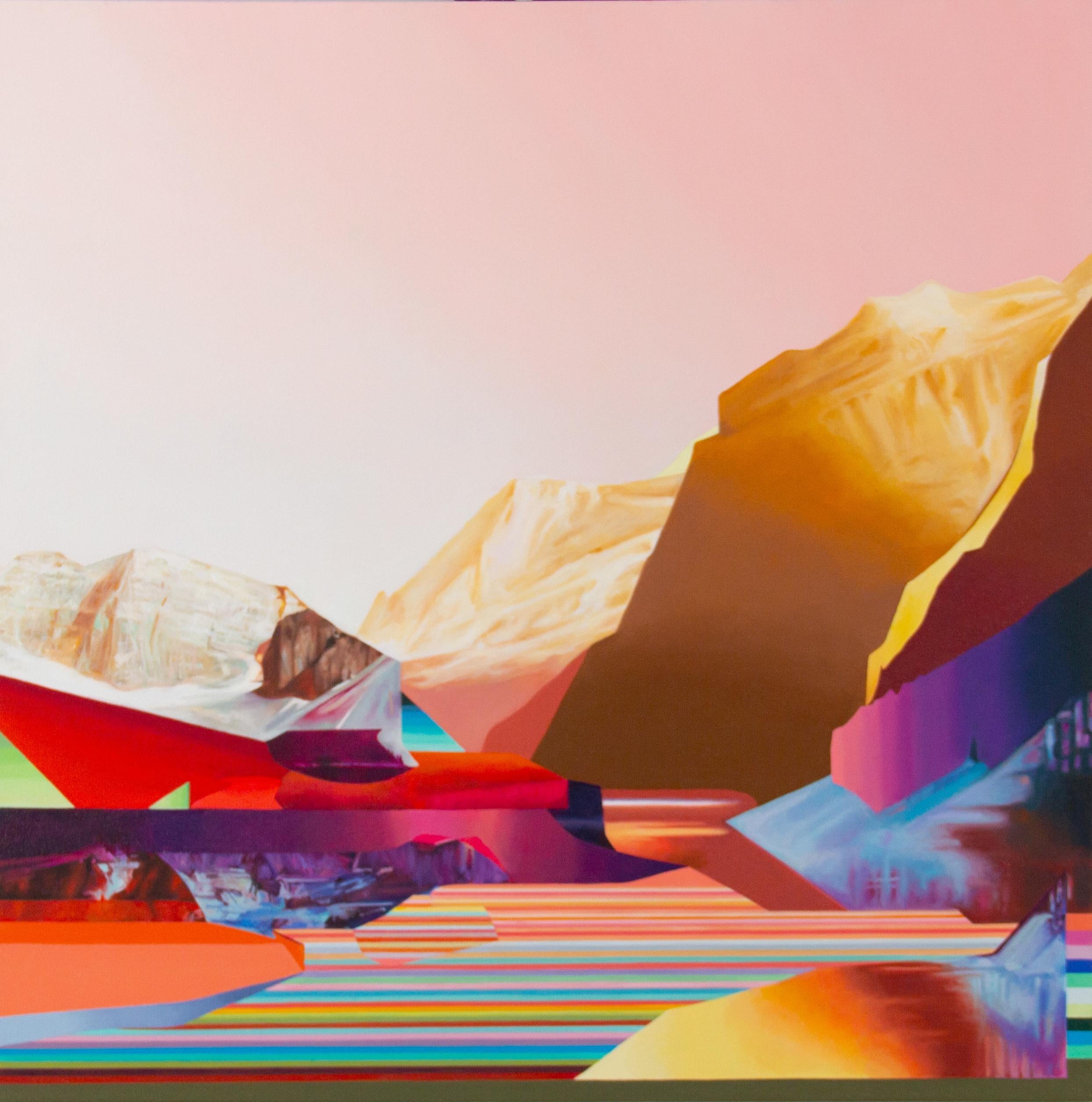 Jennifer Nehrbass Landscape Painting - Punk Mountain Pink