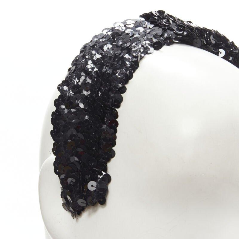 JENNIFER OUELLETTE Lot of 2 green peacock feather black sequins wide headband For Sale 5