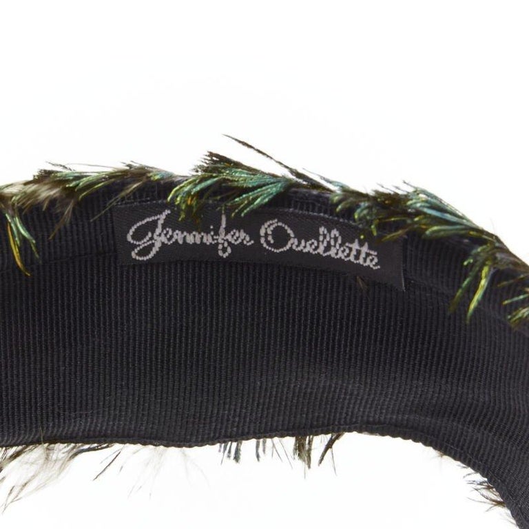 JENNIFER OUELLETTE Lot of 2 green peacock feather black  display picture 1