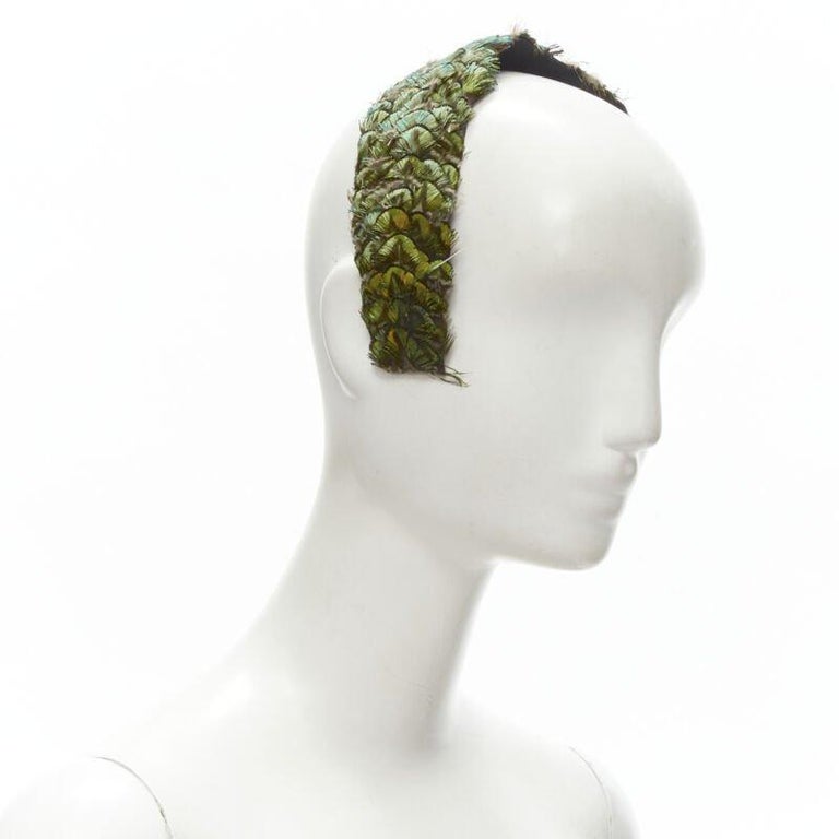 JENNIFER OUELLETTE Lot of 2 green peacock feather black  display picture 3