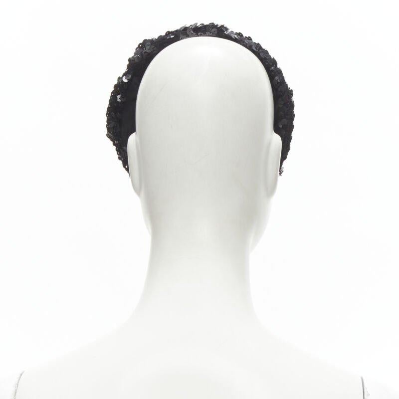 JENNIFER OUELLETTE Lot of 2 green peacock feather black sequins wide headband For Sale 4