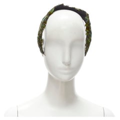 JENNIFER OUELLETTE 2er-Set grüner Pfauenfeder-Kopfband mit schwarzen Pailletten