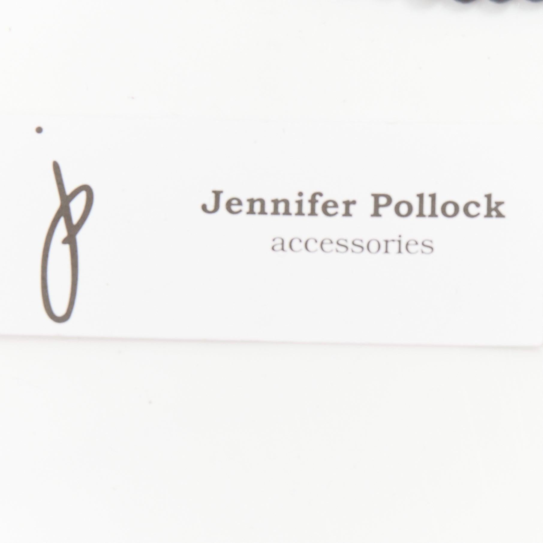 JENNIFER POLLOCK green oriental chinese stamp jade black beads chain belt For Sale 3