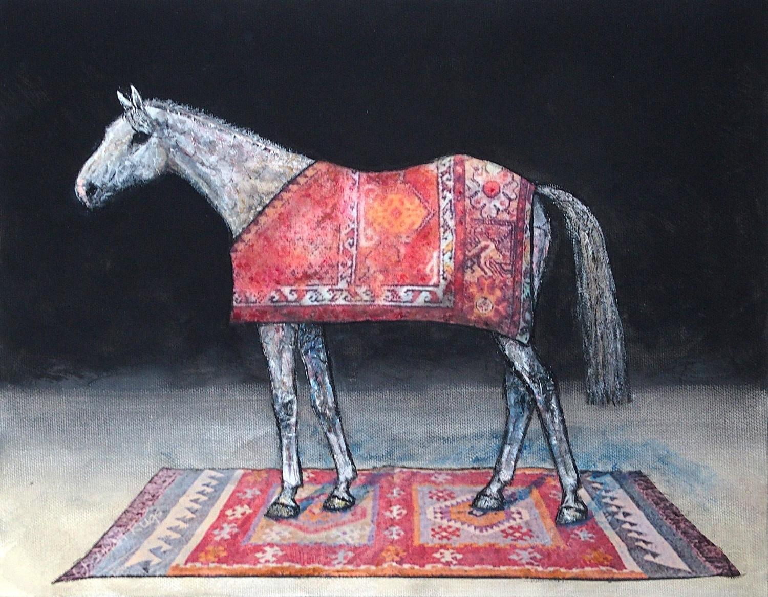 Il giro del tappeto magico, dipinto originale - Mixed Media Art di Jennifer Ross