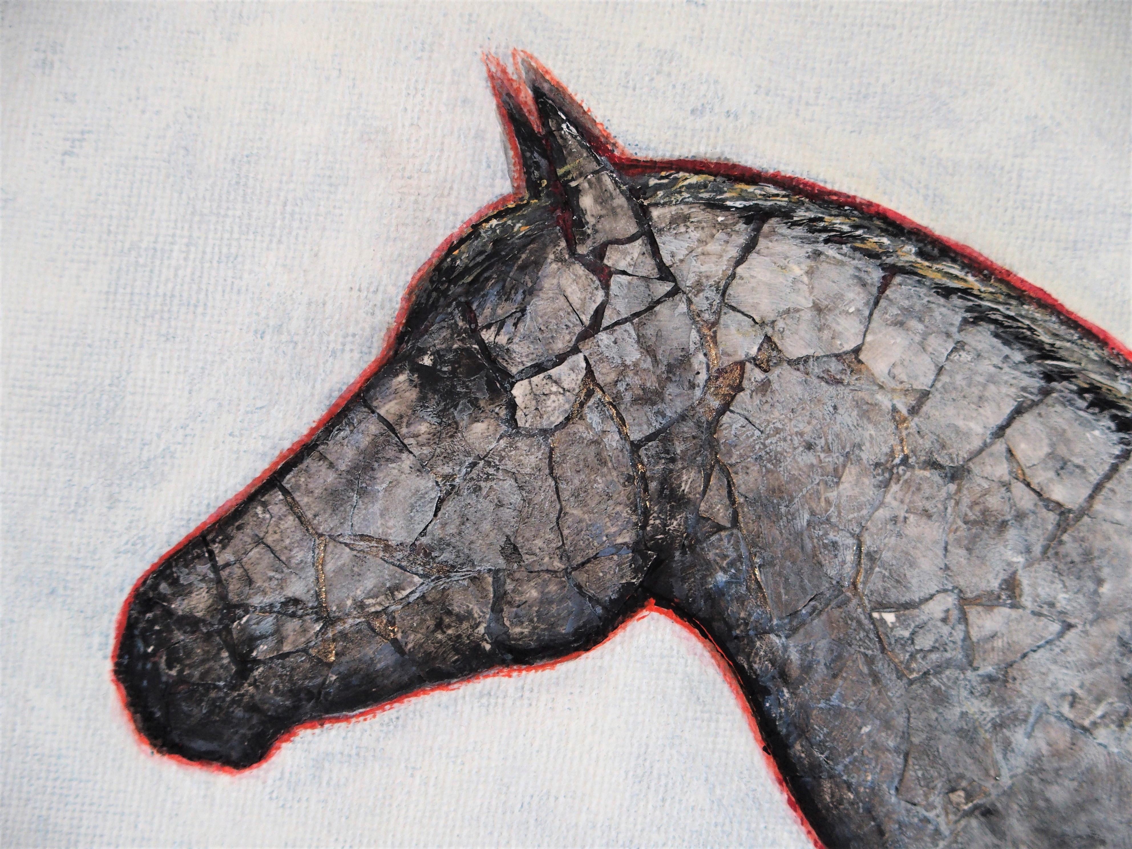 Horsepower, Original Painting - Contemporary Mixed Media Art by Jennifer Ross