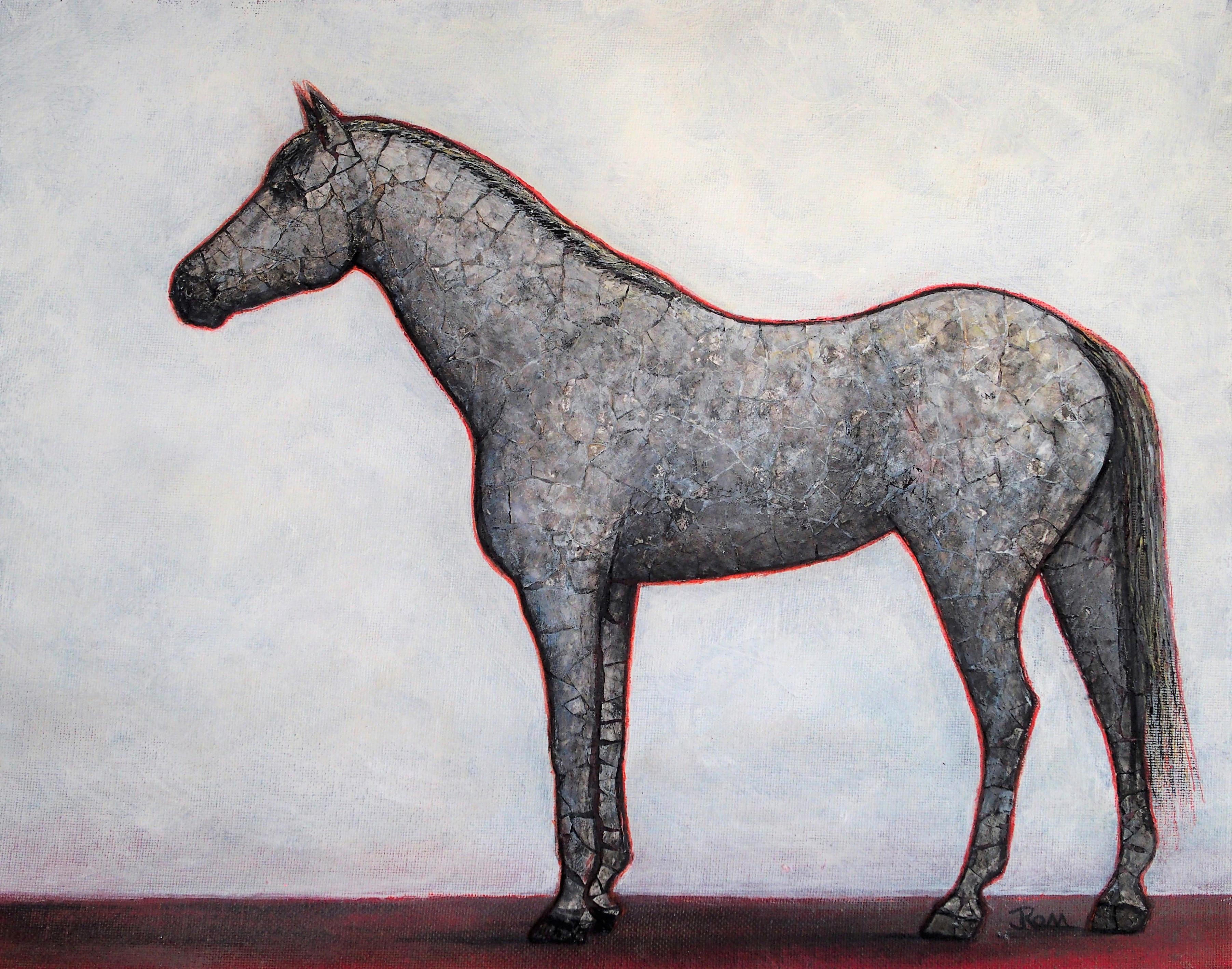 Horsepower, Original Painting - Mixed Media Art by Jennifer Ross