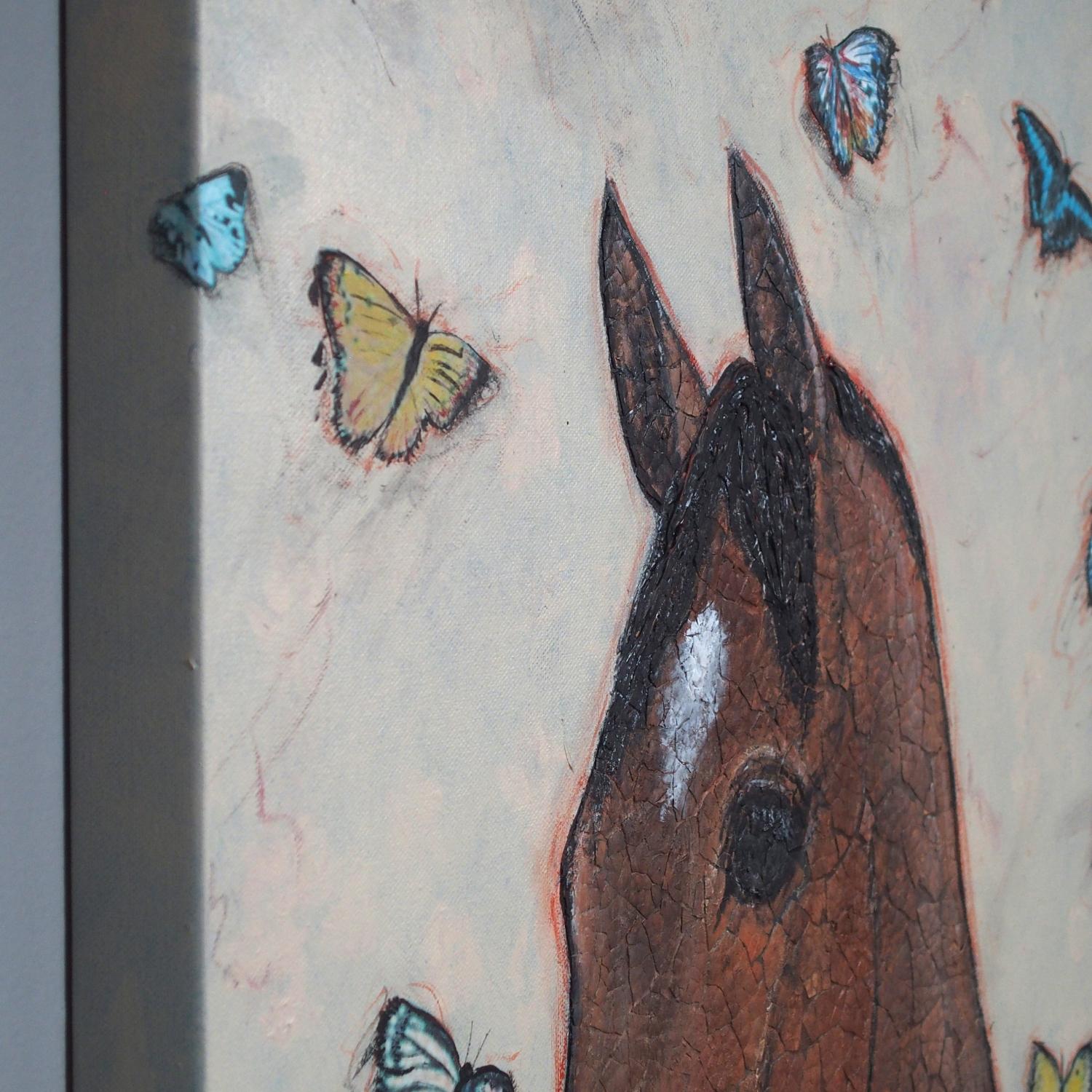 Cavallo Kintsugi - Metamorfosi, dipinto originale - Mixed Media Art Contemporaneo di Jennifer Ross