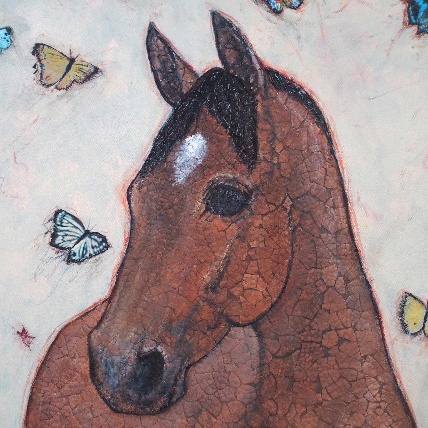 Cavallo Kintsugi - Metamorfosi, dipinto originale in vendita 1
