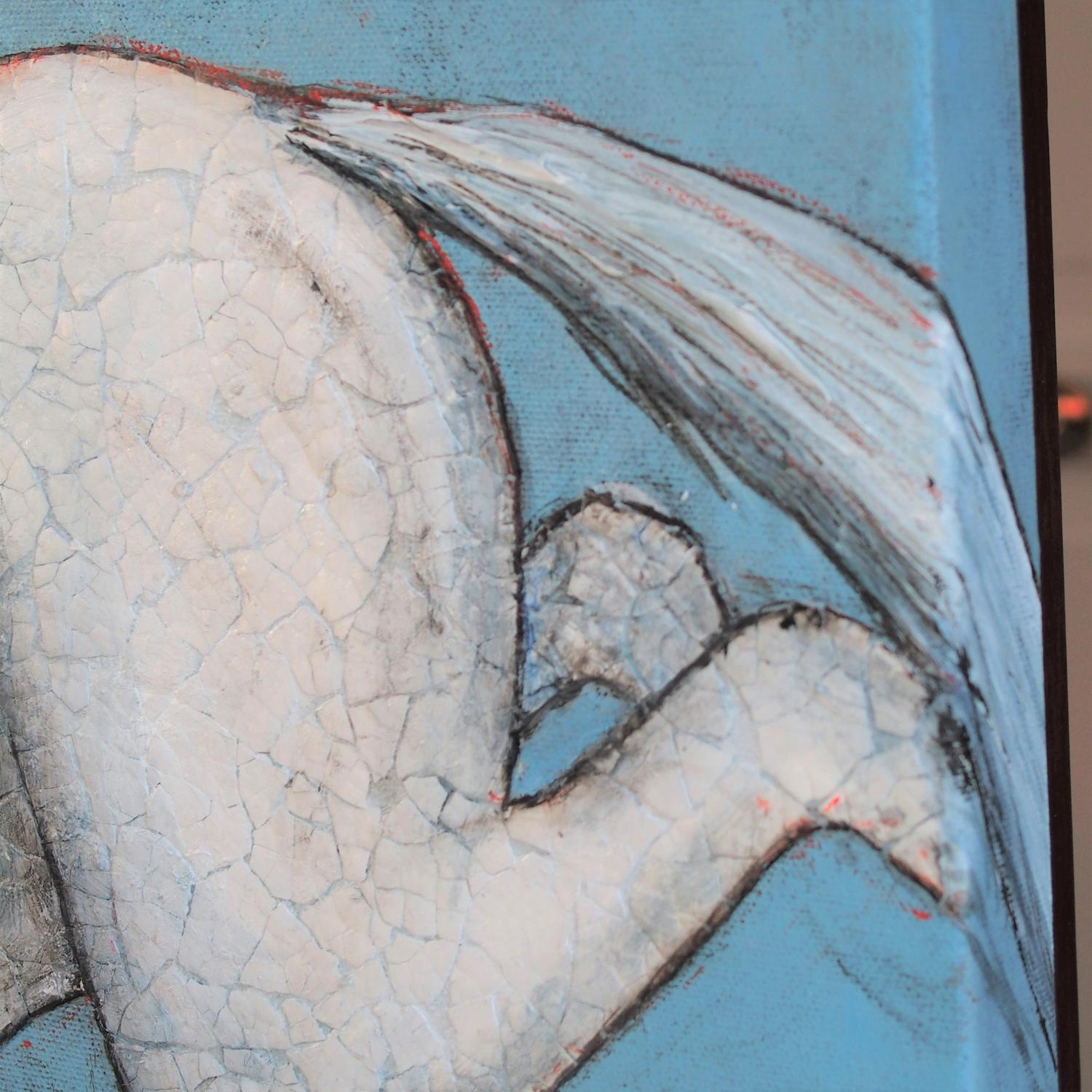 Cavallo Kintsugi - La lezione di volo, dipinto originale - Mixed Media Art Impressionismo di Jennifer Ross
