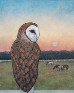Amanecer de luna de verano, Pintura original