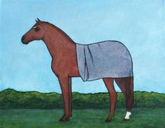 Security Blanket on a Chestnut Horse, Original Painting