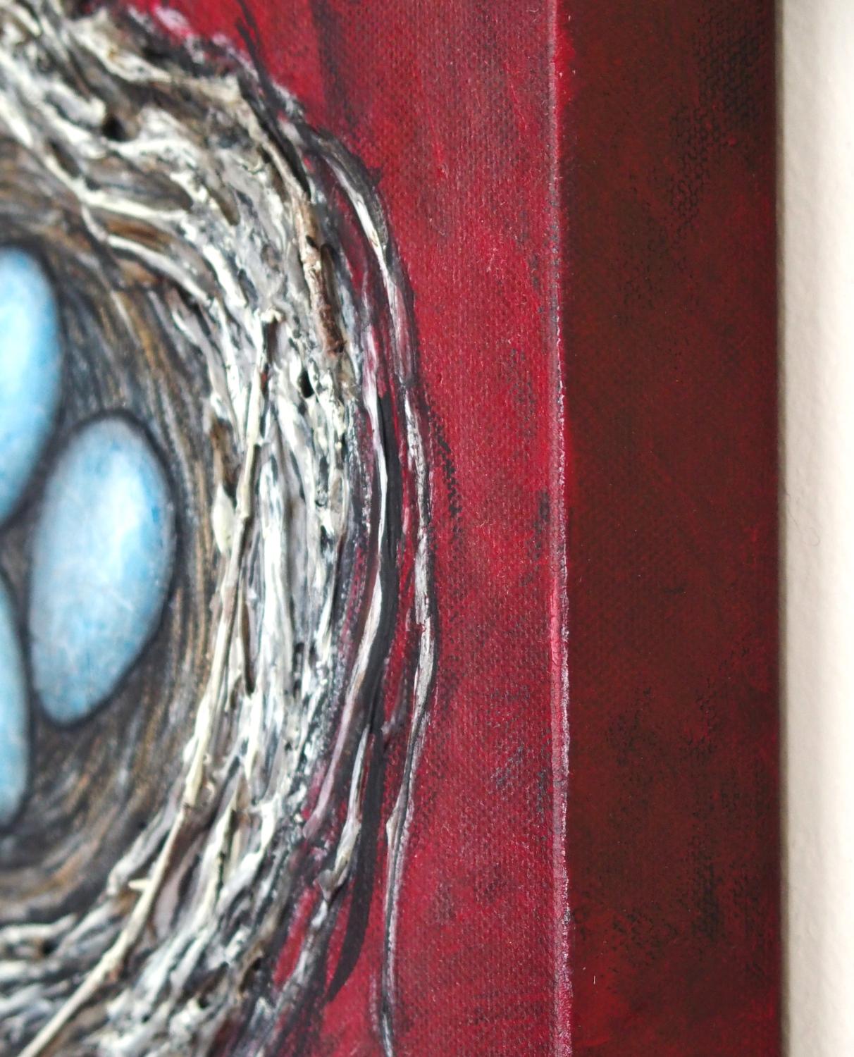 Le col en forme de cœur, peinture originale - Contemporain Mixed Media Art par Jennifer Ross