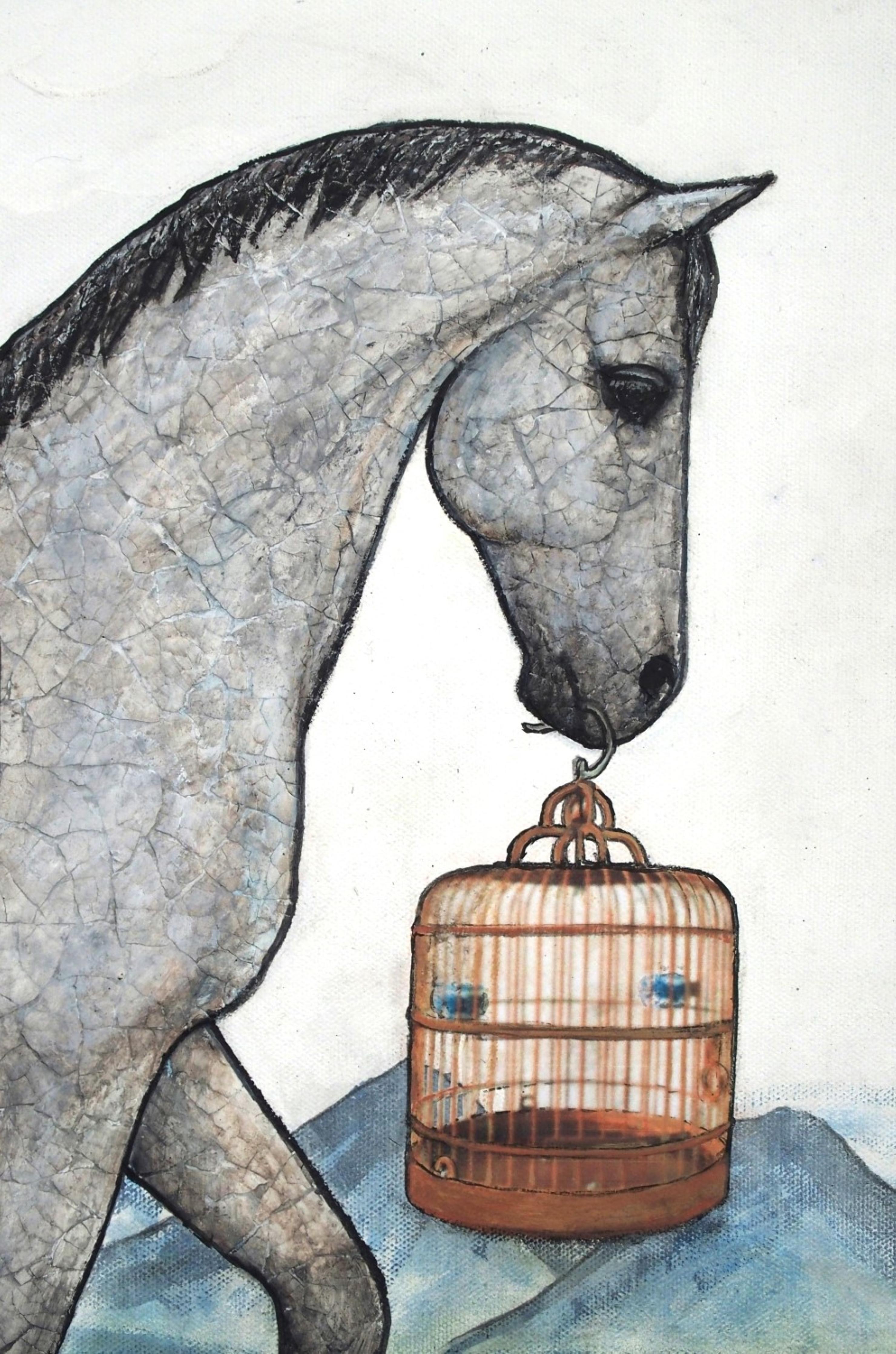 The Horse's Way, Originalgemälde (Zeitgenössisch), Mixed Media Art, von Jennifer Ross