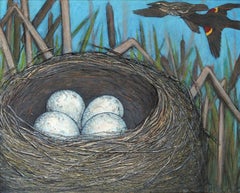 The Red-Winged Blackbirds' Nest (After Shibata Zeshin), Original Painting