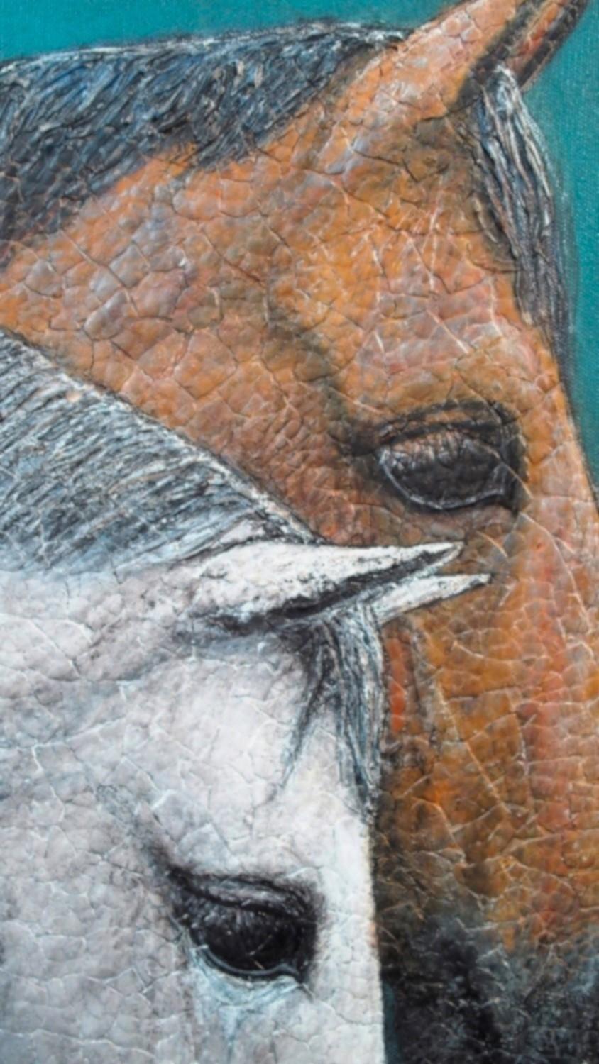 <p>Kommentare des Künstlers<br />Zwei Pferde stehen Seite an Seite im Schein des Vollmondes. Die KÃ?nstlerin Jennifer Ross betitelte dieses Werk nach dem Ausdruck â€žIch liebe dich bis zum Mond und zurÃ?ckâ€œ. Sie verwendete ihre