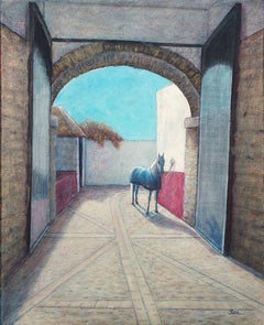 Jennifer Ross - Geduldig wartend - Königliche Ställe, Cordoba, Ölgemälde Geduldig wartend - Königliche Ställe, Cordoba, Ölgemälde