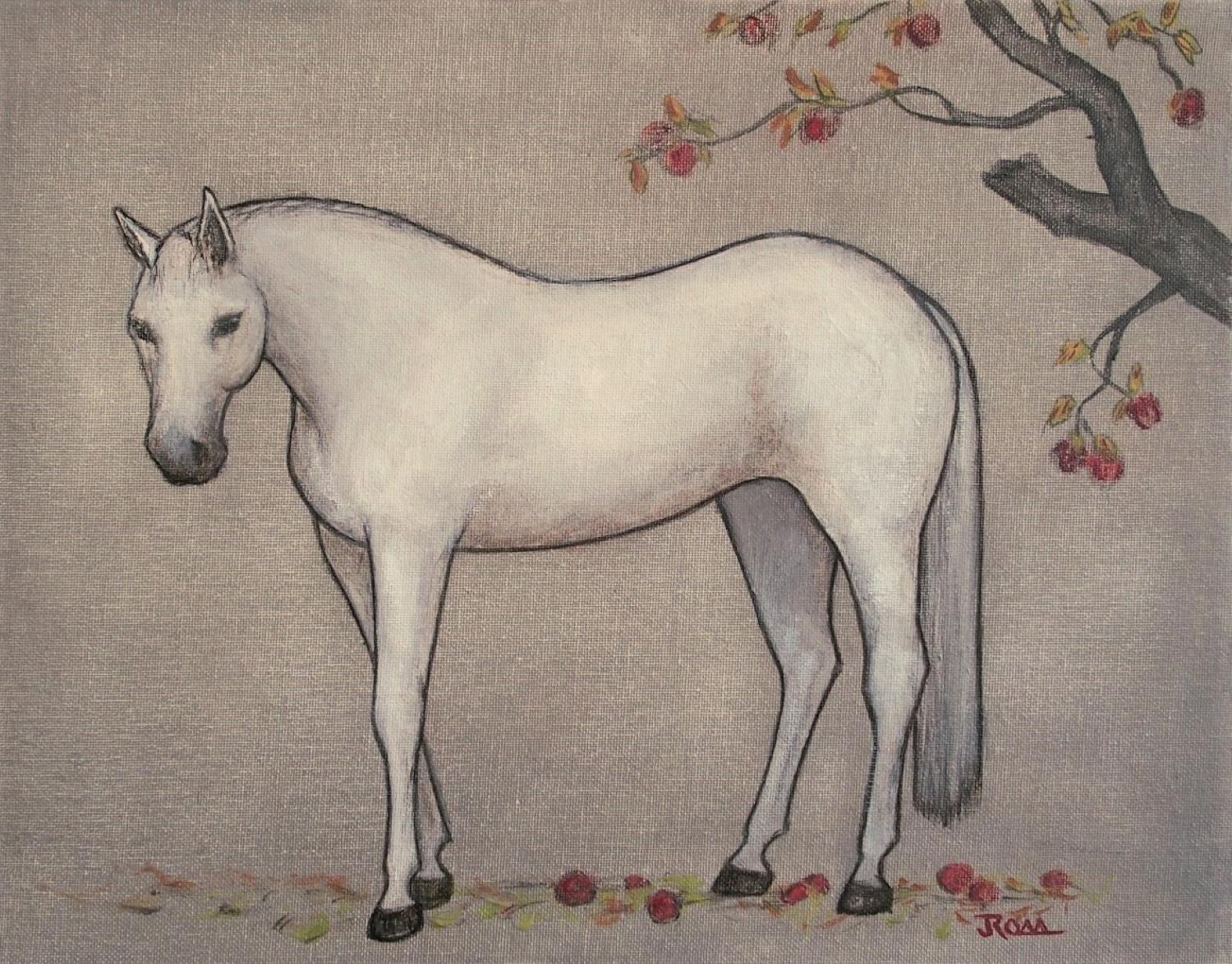 Jennifer Ross Animal Painting - Under The Apple Tree, Original Painting